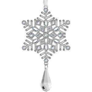 🆕Christmas Tree Ornaments Rhinestone Snowflake Hanging Pendant Charm Decorative